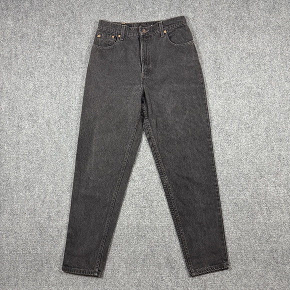 Vintage 90s Levis 550 Denim Jean Relaxed Tapered 12 Reg Medium Black 0160 - Picture 1 of 10